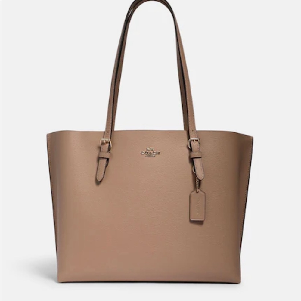 Coach Mollie Tote 1671 Gold/Taupe Oxblood EXCELLENT